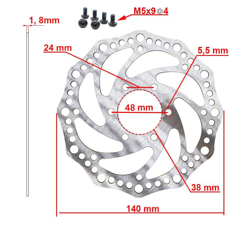 Rotor kočnice R6.2 140mm 6H 48mm – zamjenski disk za romobil s preciznim dosjedom i sigurnom montažom