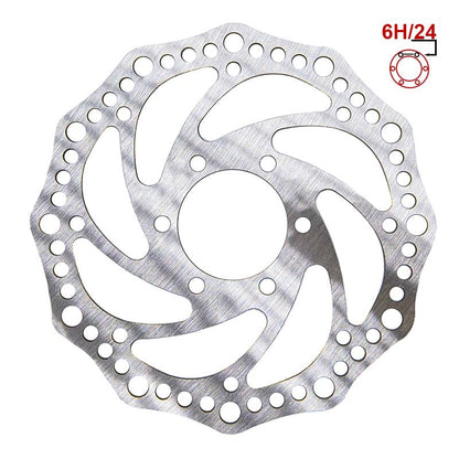 Kočioni disk rotor 140 mm 6 rupa, srebrni, razmak 48 mm za električne romobile Dualtron i druge