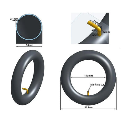eWheel zračnica 8.5x2 s ventilom VC 90x90 za Xiaomi romobile – zamjenski dio i servis – detalj ventila