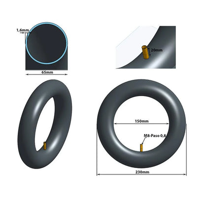 Black Cat 10x2.5 inner tube TR/VR 20mm valve for electric scooter
