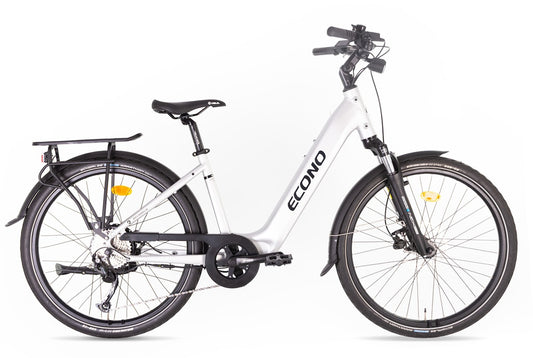Električni bicikl ECONO Apes City 26 EER4 u alu sivoj boji, 26”, Bafang motor i hidraulične kočnice.