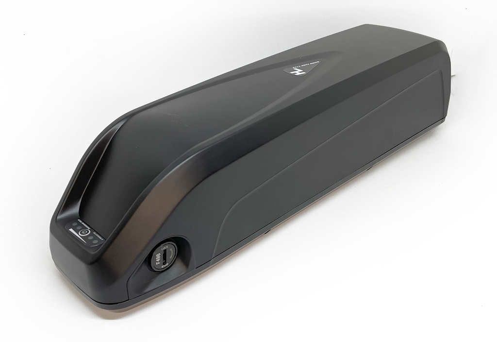 Crna baterija za e-bicikle 36V 14,5Ah za ugradnju na nosač prtljage bicikla ili ramu