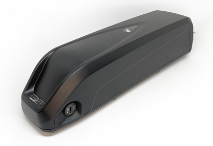 Crna baterija za e-bicikle 36V 14,5Ah za ugradnju na nosač prtljage bicikla ili ramu